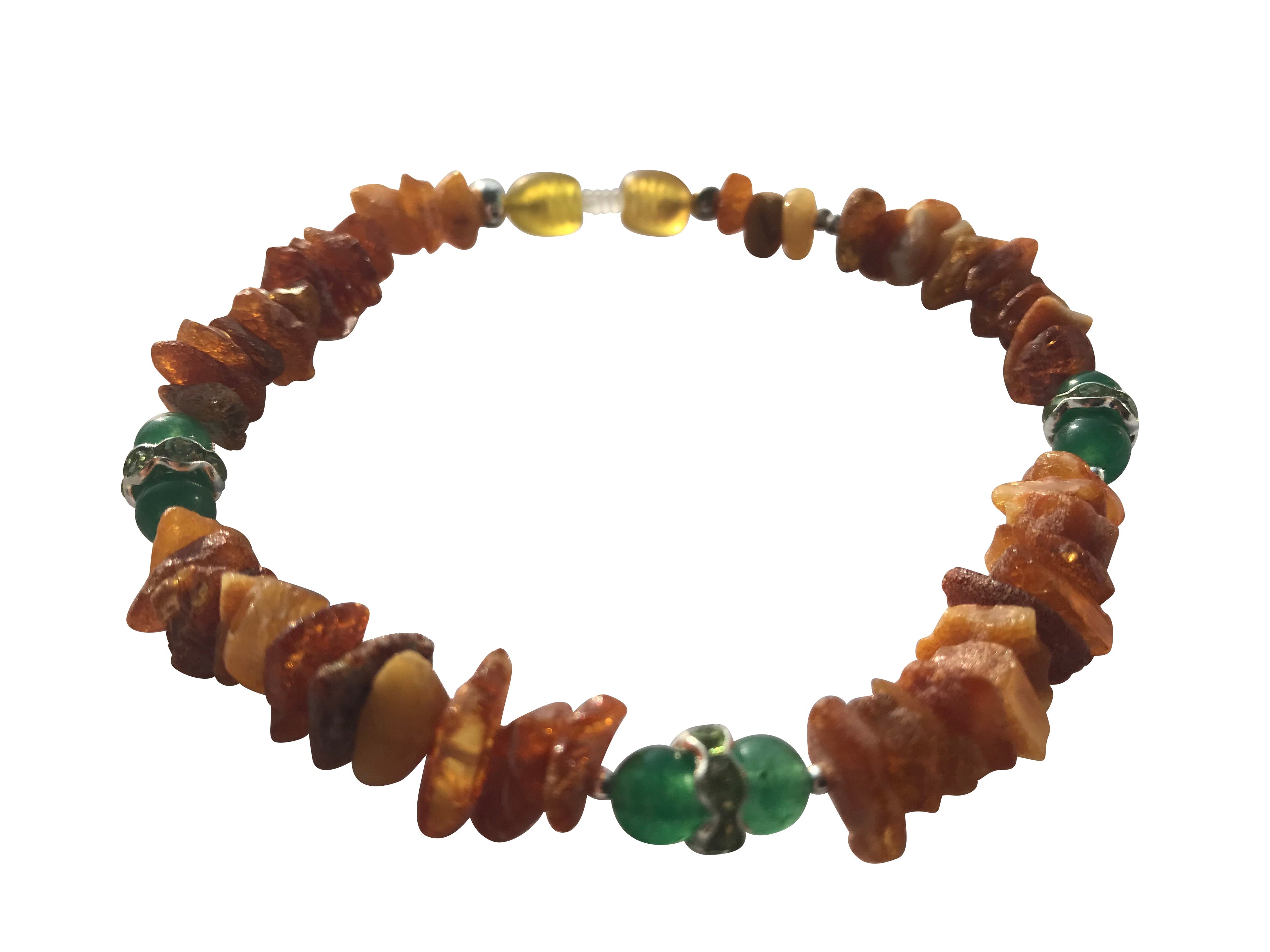 amberdog Hunde Bernsteinkette mit Jade Länge 23cm - TierVita