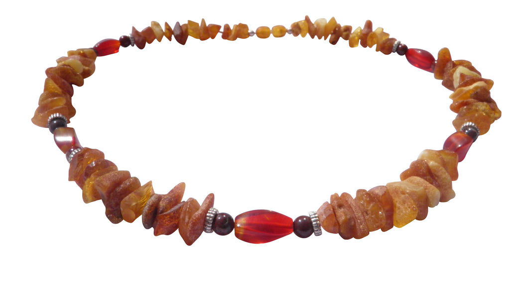 Hunde Bernsteinkette mit Jaspis und Achat Länge 51cm - TierVita
