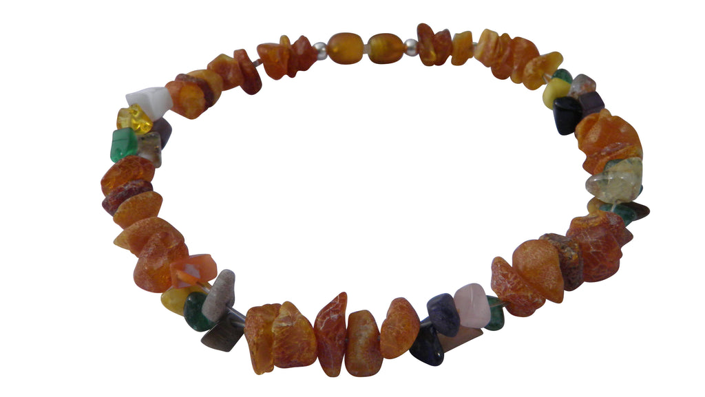 Hunde Bernsteinkette Edelsteinmix Länge 24cm - TierVita