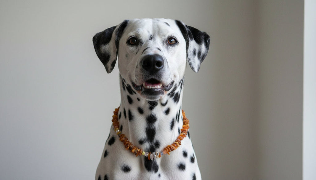 Hunde Bernsteinkette mit Edelsteinmix Länge 43cm - TierVita