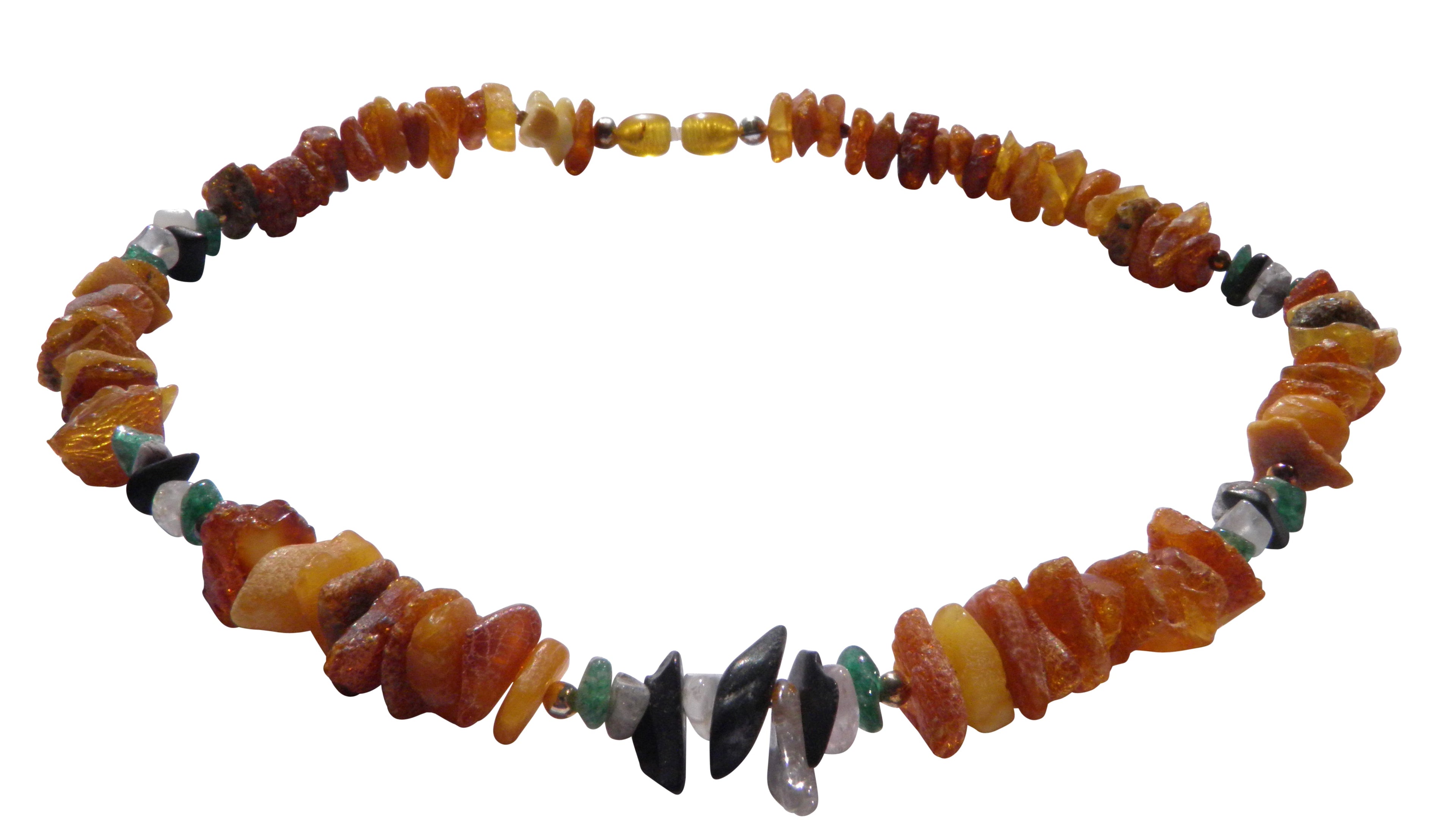 Hunde Bernsteinkette mit Edelsteinen Länge 40cm - TierVita