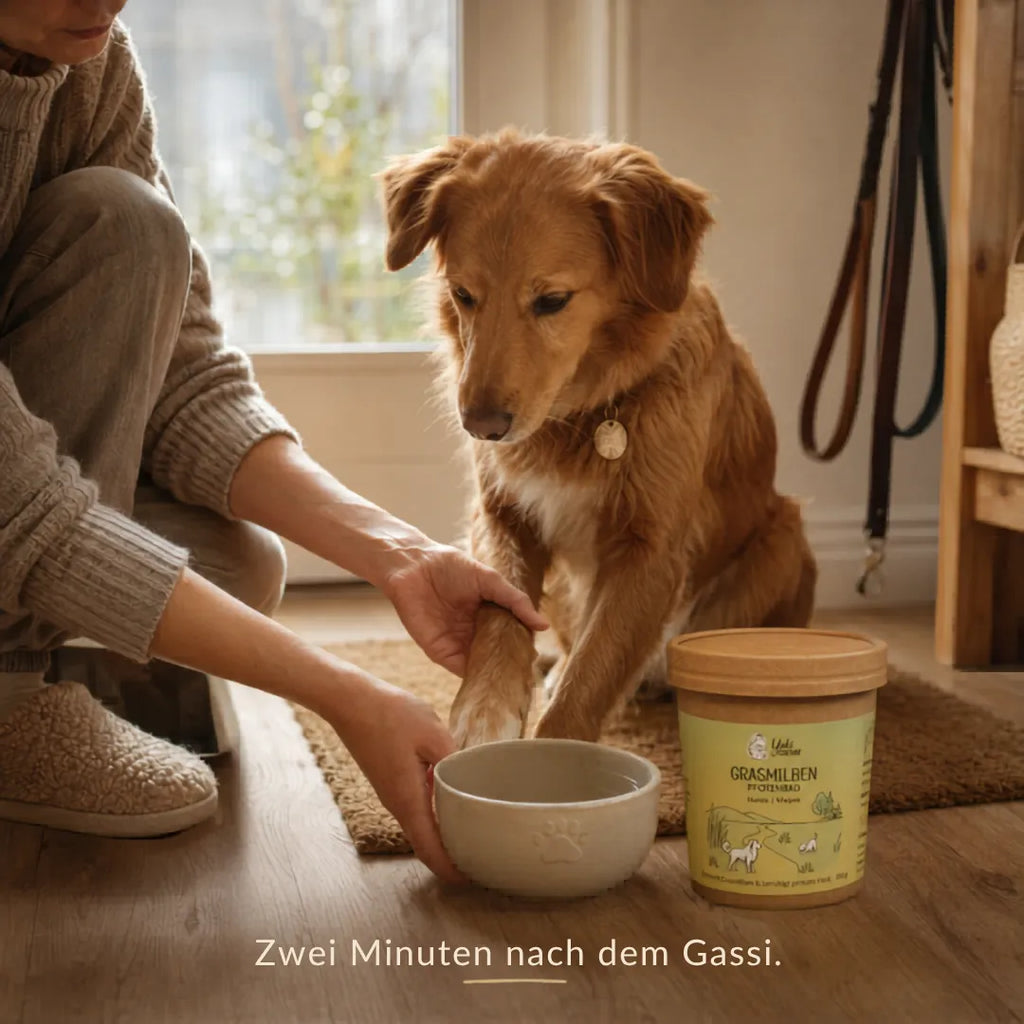 Pfotenbad Grasmilben