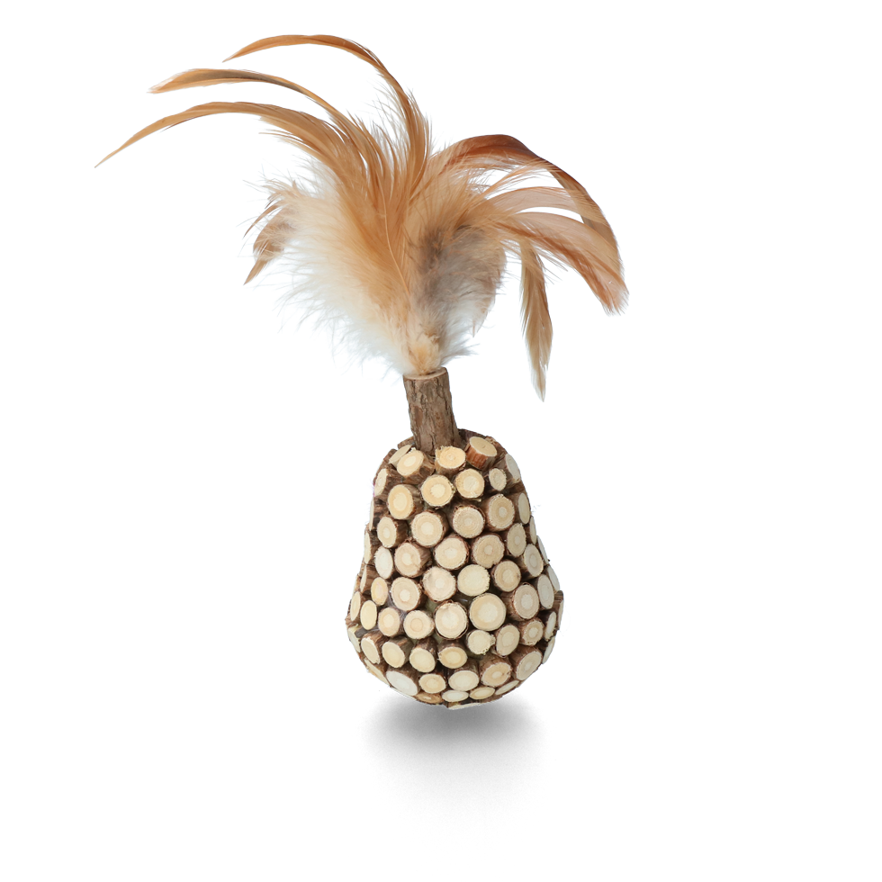 Addicted! Wooden Wobbler with Feathers