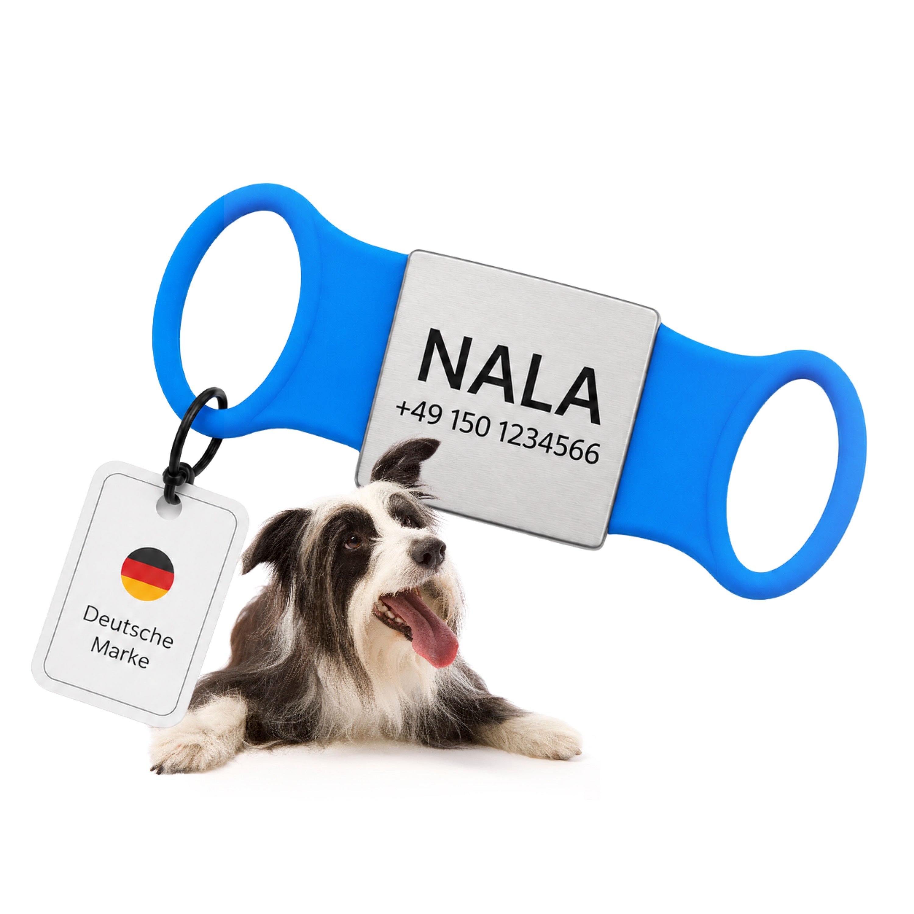 Klapperfreie Hundemarke mit Gravur – Silikon & Edelstahl, inkl. Lasergravur