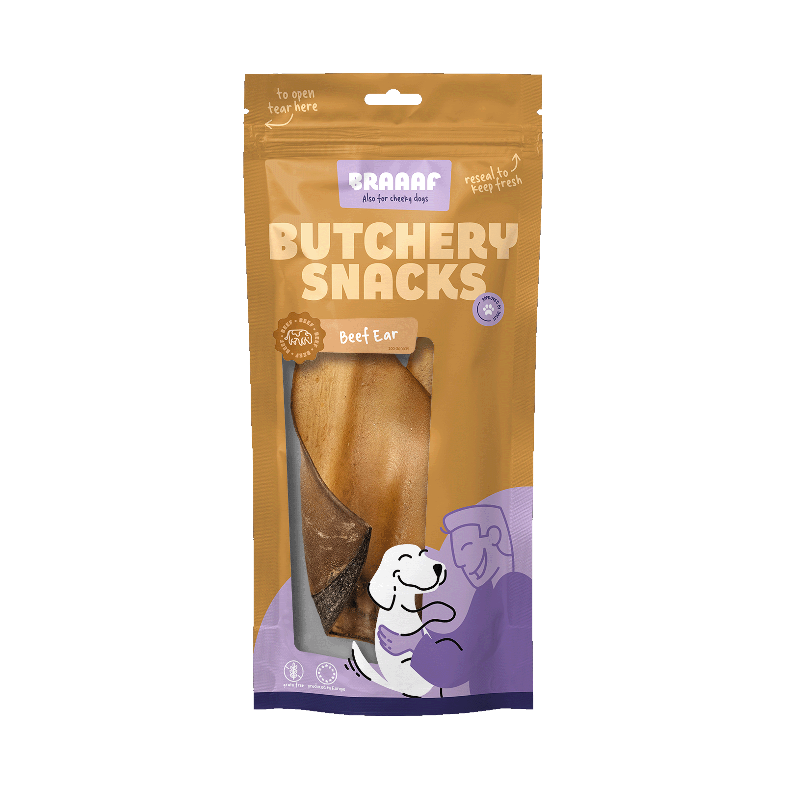 Braaaf Butchery Snacks Rinderohr 2 Stück