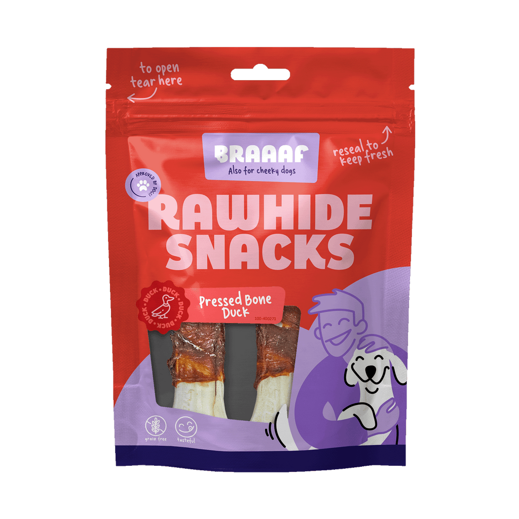 Braaaf Rawhide Pressed Bone Ente - 12,5 cm