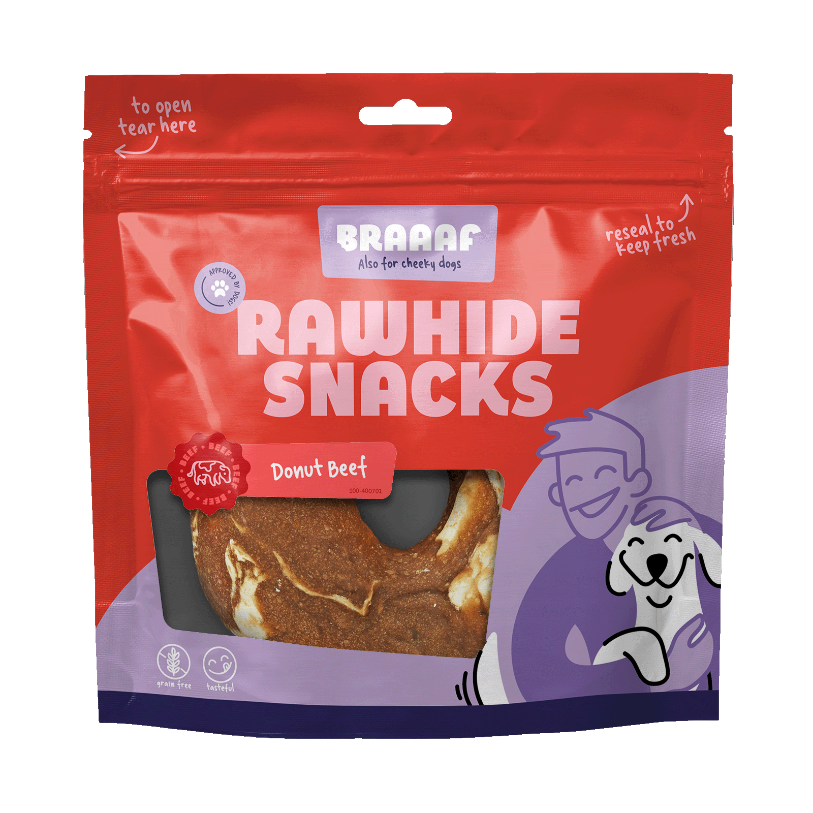 Braaaf Rawhide Donut Rind & Fisch