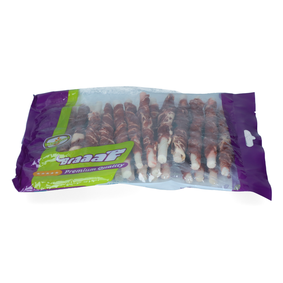 Braaaf Rawhide Roll Sticks Rind & Fisch - 25 St.