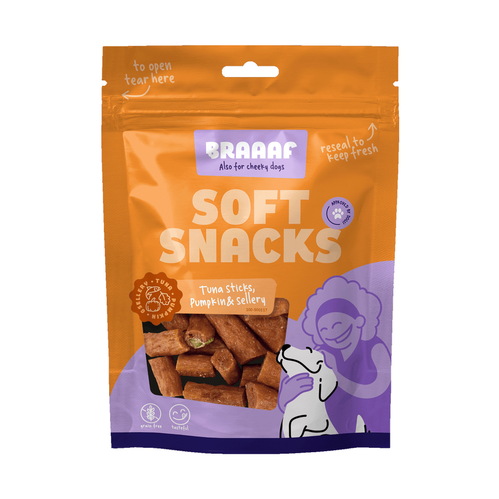 Braaaf Soft Snack – Thunfisch, Kürbis & Sellerie (85 g)