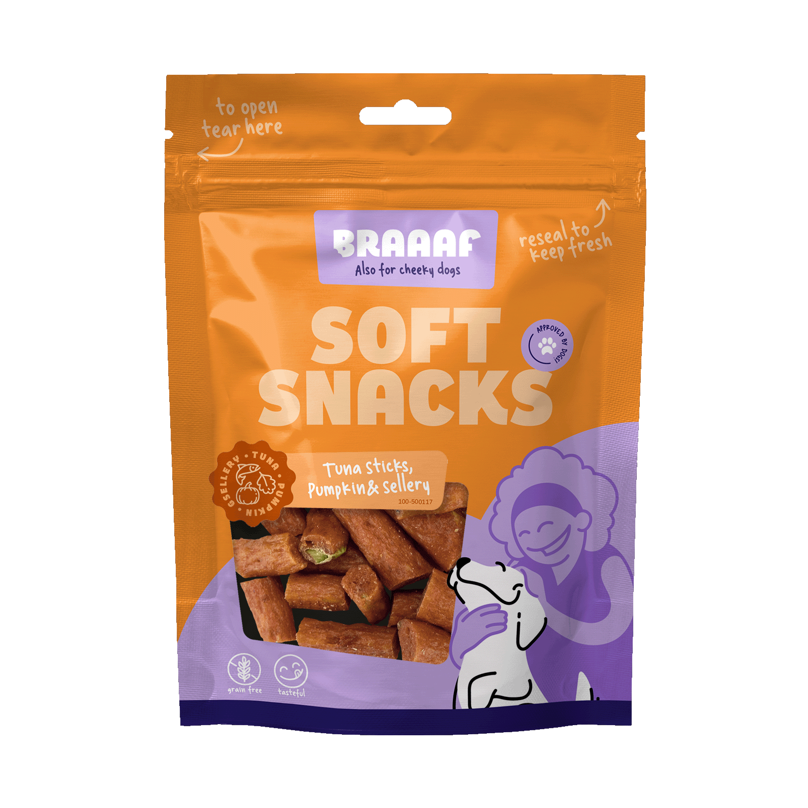 Braaaf Soft Snack – Thunfisch, Kürbis & Sellerie (85 g)
