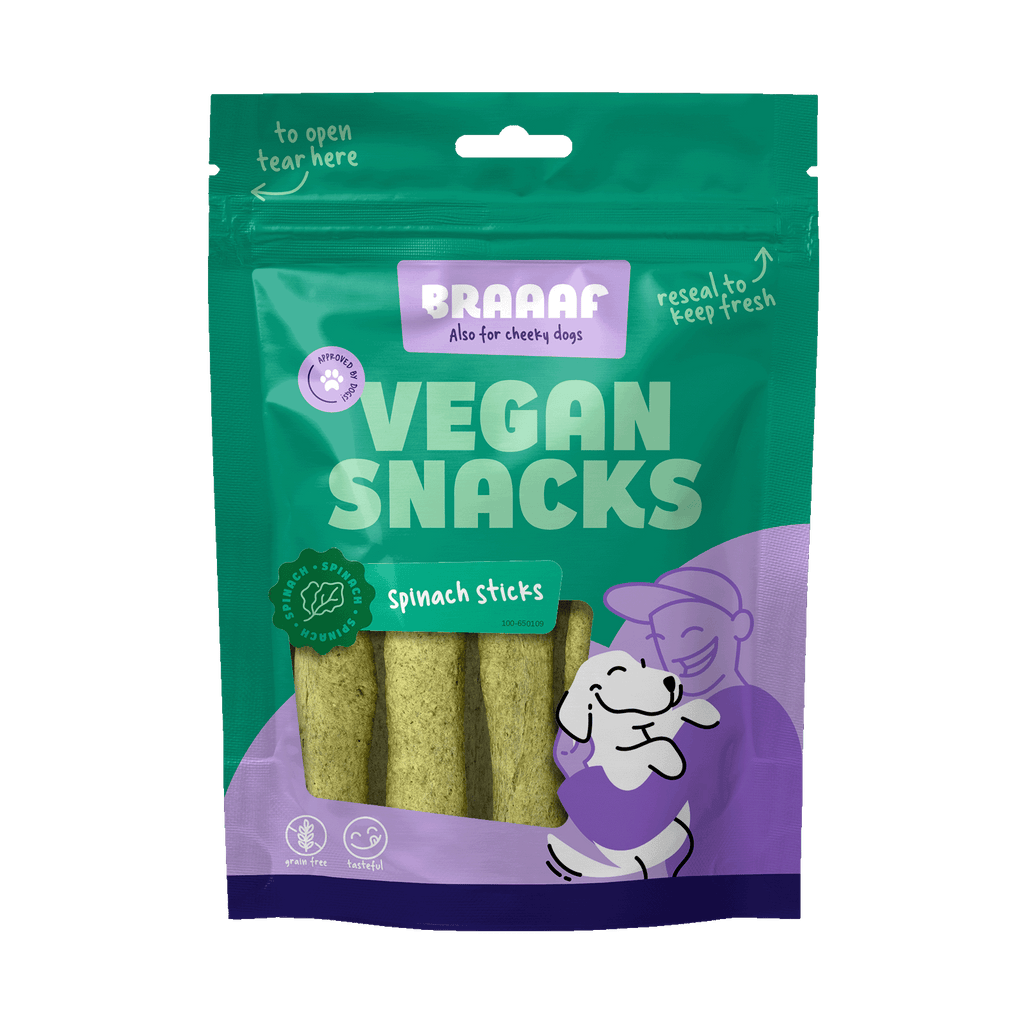 Braaaf Vegan Snack Spinat Stick – vegan & glutenfrei | 12 cm