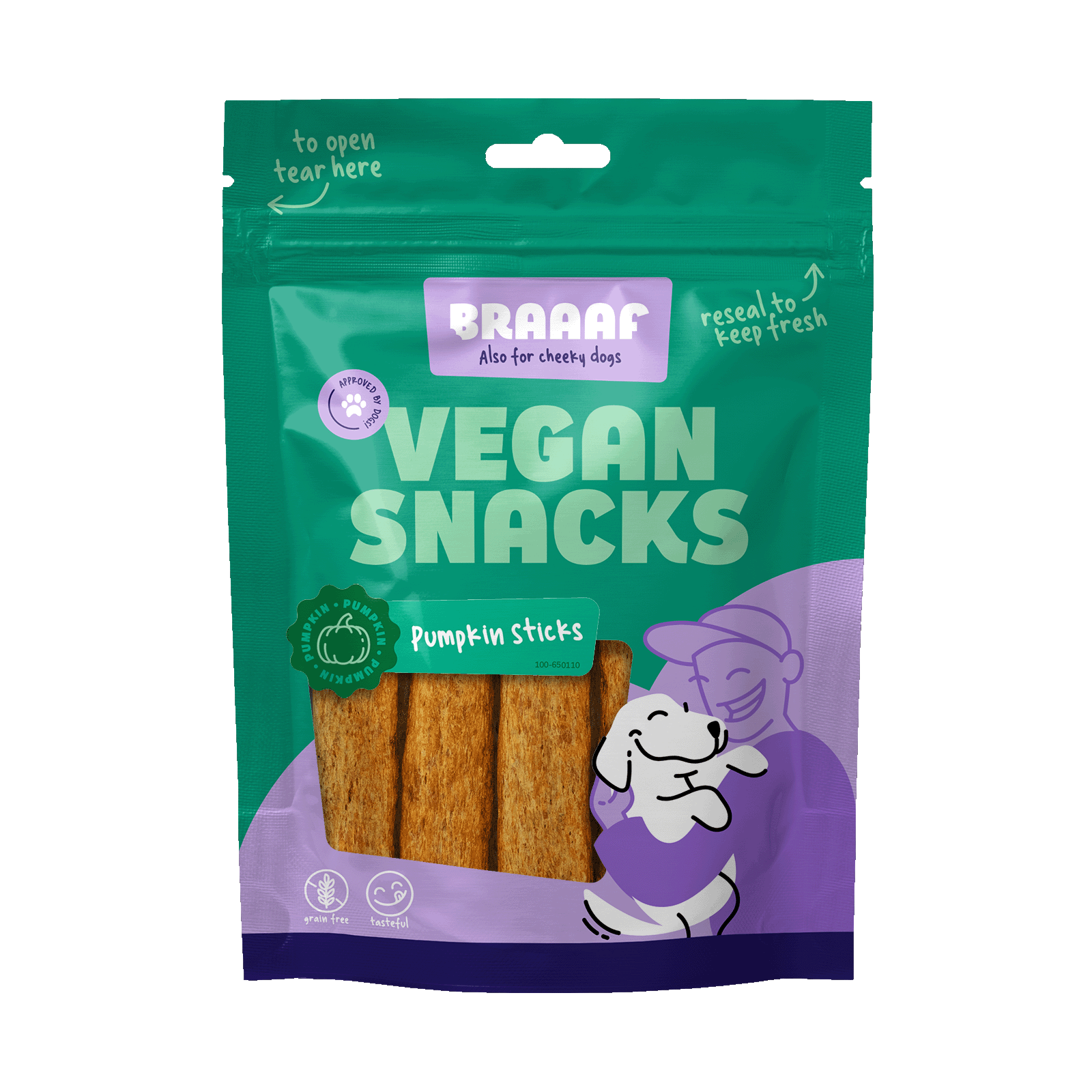 Braaaf Vegan Snack Kürbis Stick – vegan & glutenfrei | 12 cm