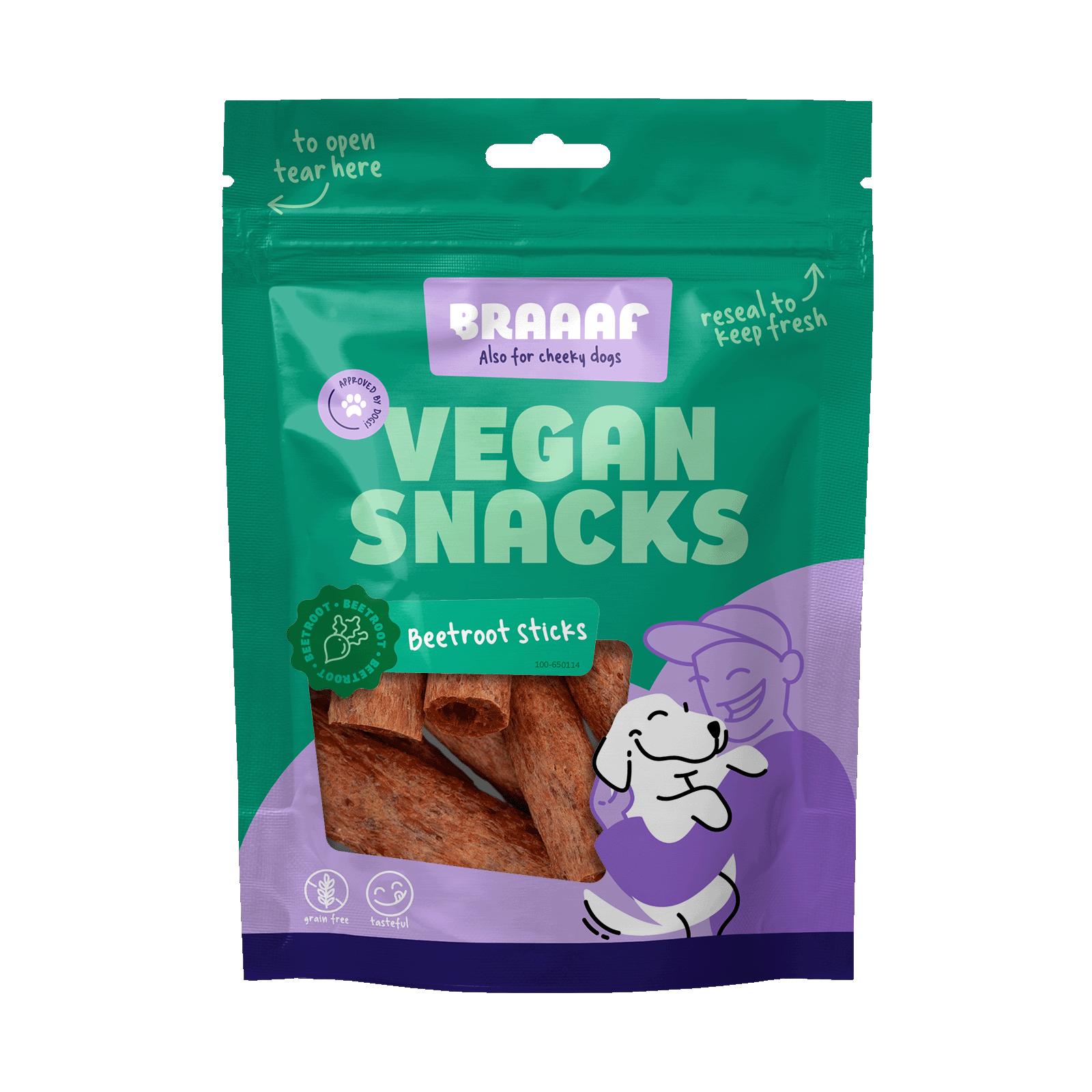 Braaaf Vegan Snack Rote Bete Stick – vegan & glutenfrei | 6 cm