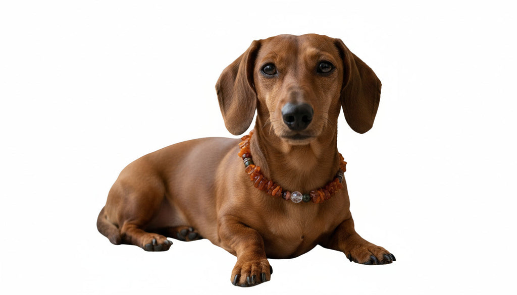 Hunde Bernsteinkette mit Jaspis Länge 25cm - TierVita