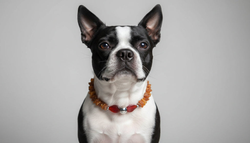 Hunde Bernsteinkette mit Achat Länge 38cm - TierVita