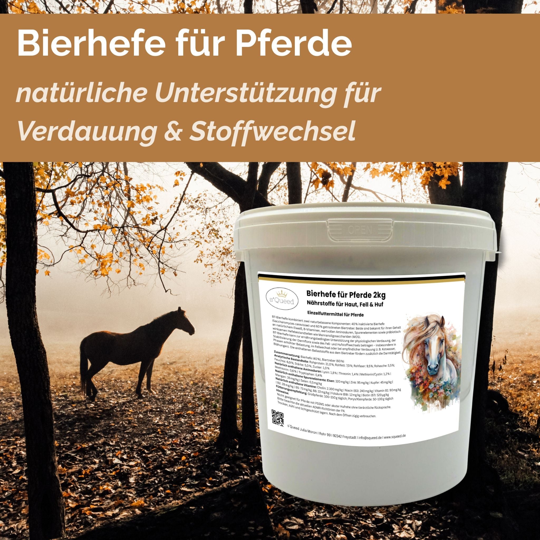 BT Bierhefe Pferd 2kg – bei Kotwasser, Fellwechsel & empfindlicher Verdauung - TierVita