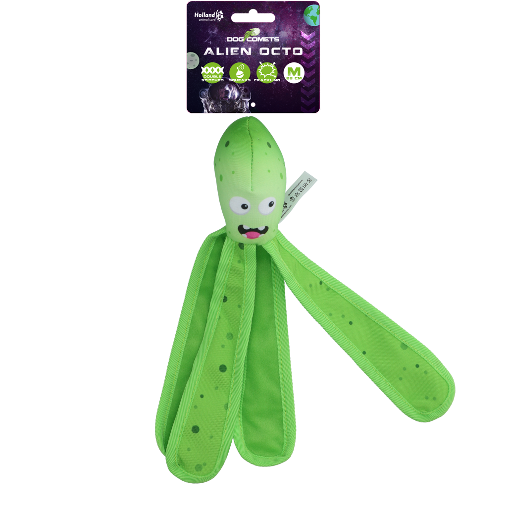 Dog Comets Alien Octo Hundespielzeug Größe M – Grün | Quietscher & Wasserspielzeug