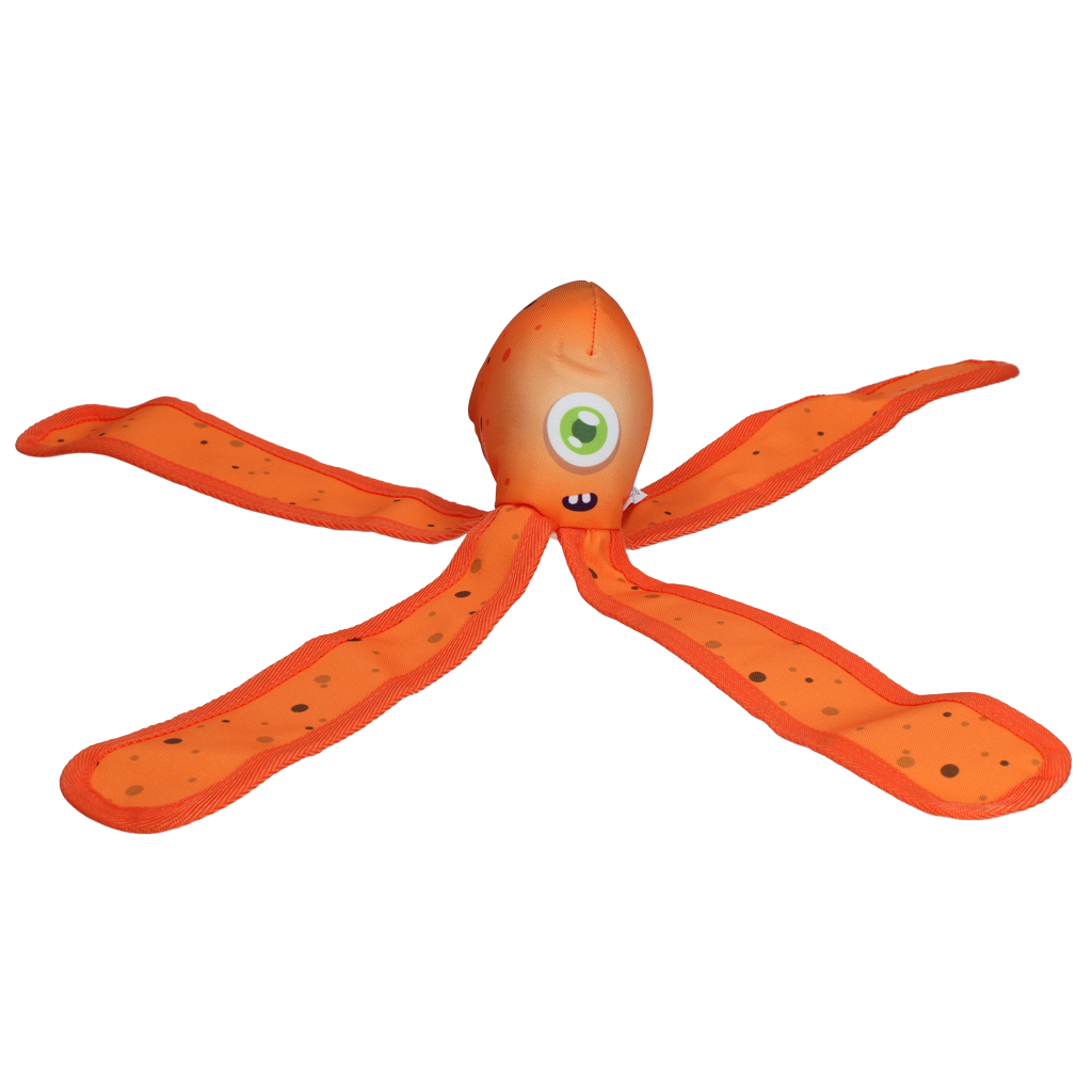 Dog Comets Alien Octo Hundespielzeug Größe L – Orange | Quietscher & Wasserspielzeug