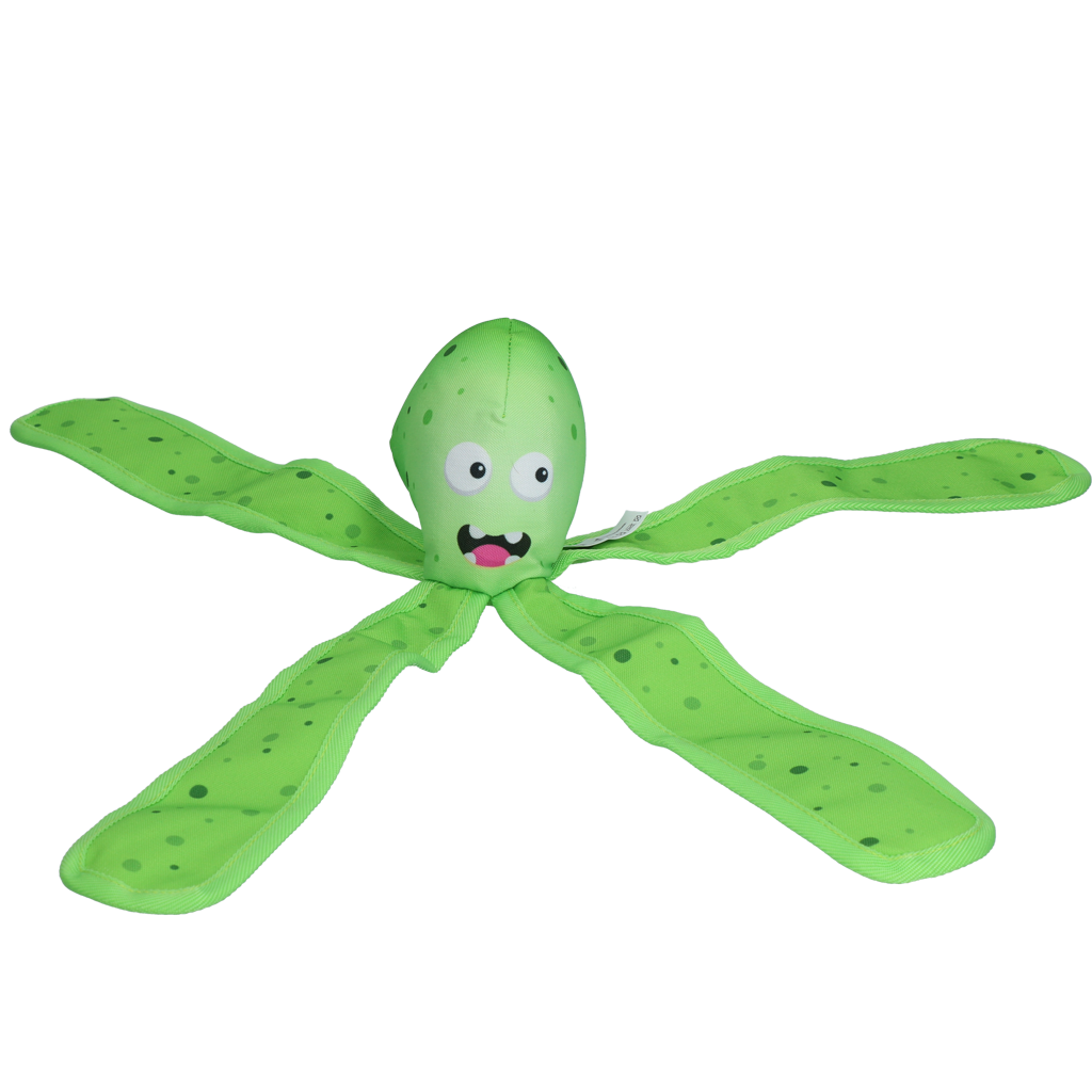 Dog Comets Alien Octo Hundespielzeug Größe L – Grün | Quietscher & Wasserspielzeug