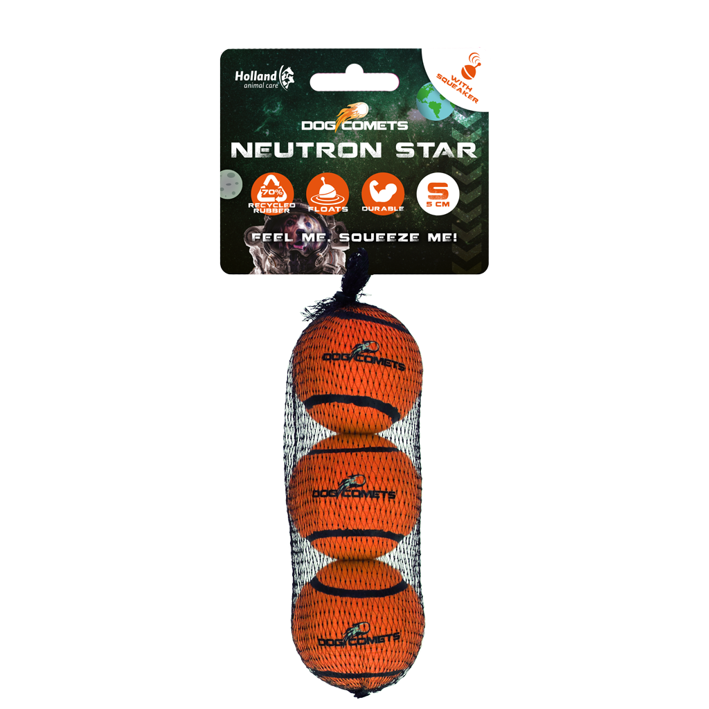 Dog Comets Neutron Star Tennisball Mit Quietscher S Orange (3-pack)