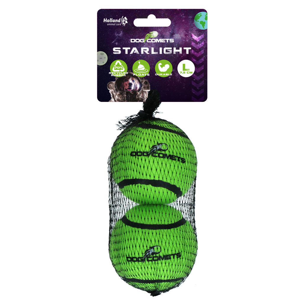 Dog Comets Starlight Tennisball L Grün (2-pack)