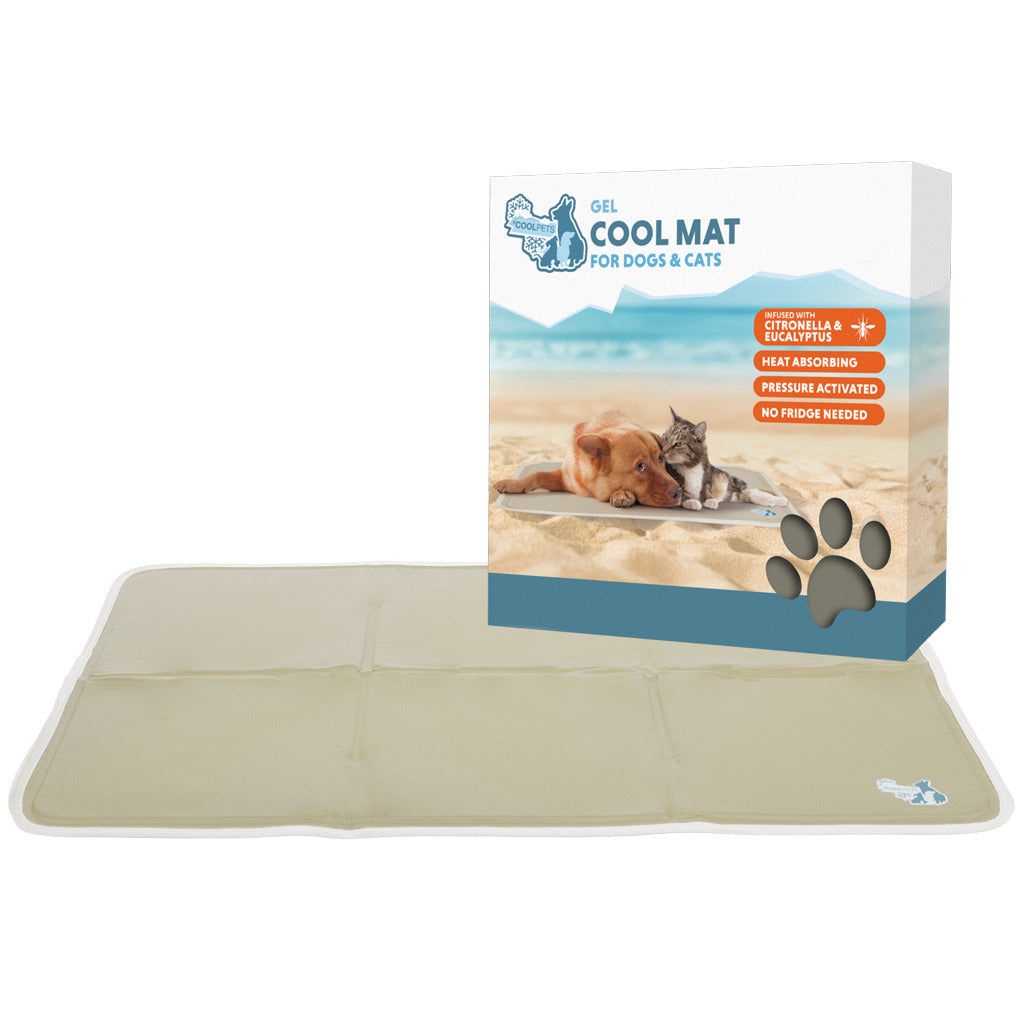 Kühlmatte Hund L 60×90 cm – CoolPets Premium Gel mit Citronella & Eukalyptus