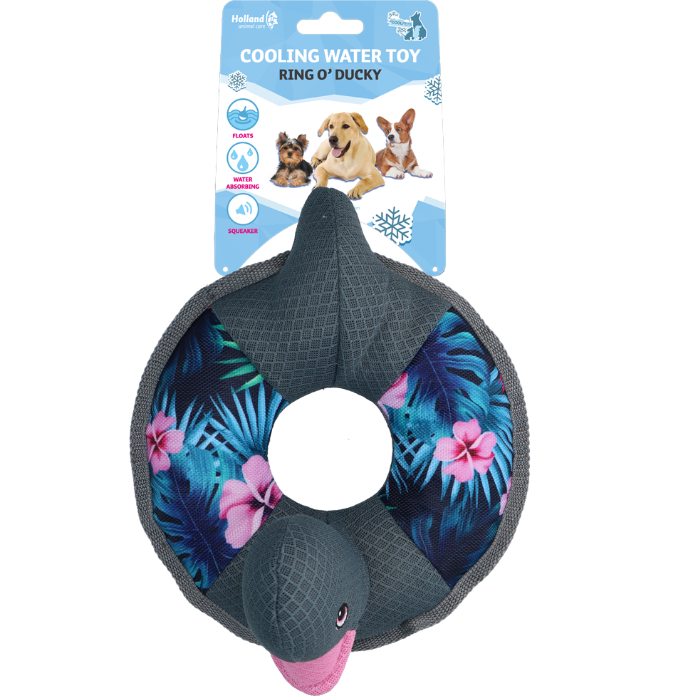 CoolPets Ring O' Ducky Flower – Kühlendes Hundespielzeug mit Quietscher