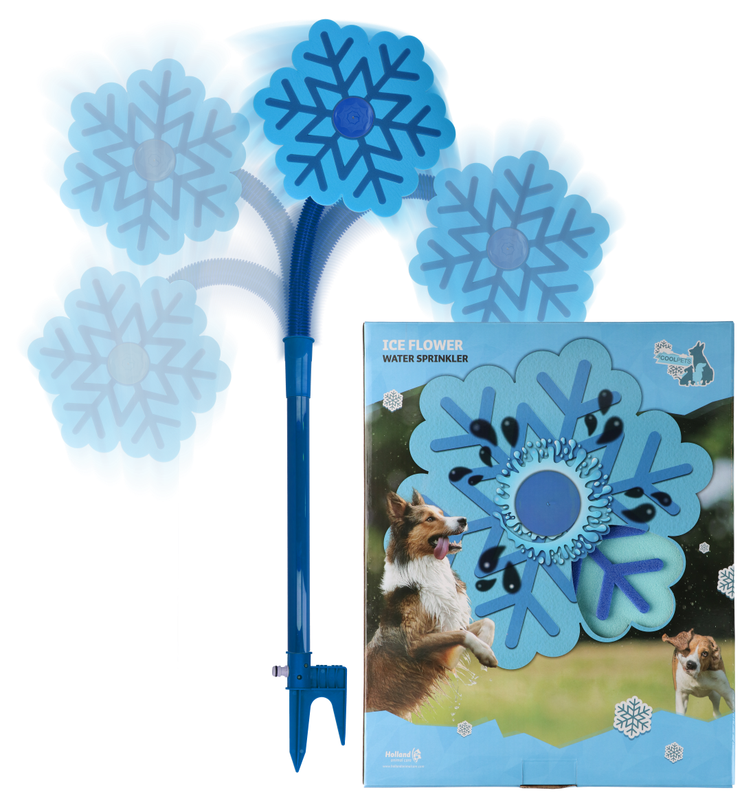CoolPets Ice Flower Wassersprinkler für Hunde – 52 cm | Gartensprüher | Abkühlung im Sommer