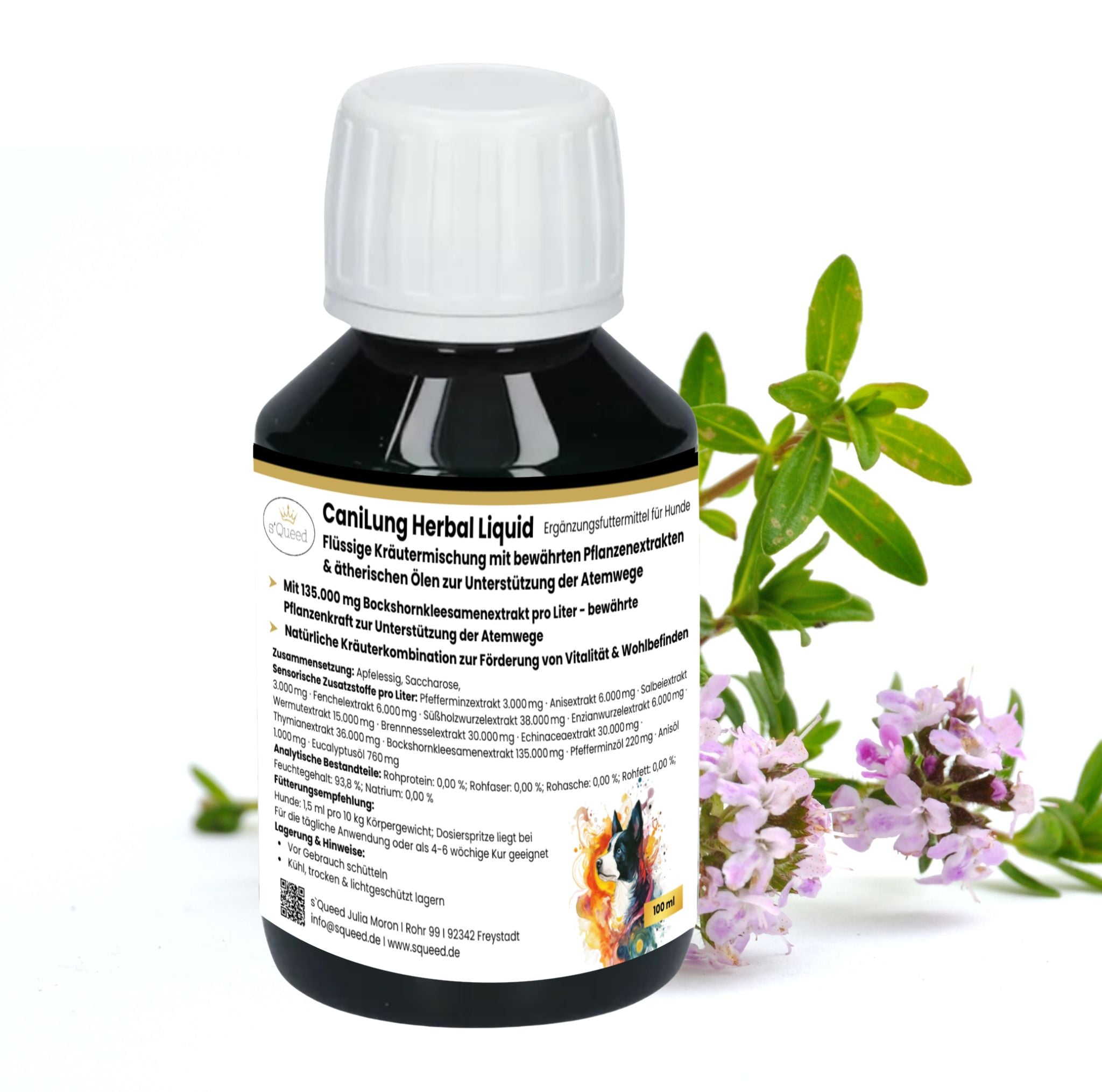 CaniLung Herbal Liquid 100ml – flüssiges Ergänzungsfuttermittel zur Unterstützung der Atemwege bei Hunden - TierVita