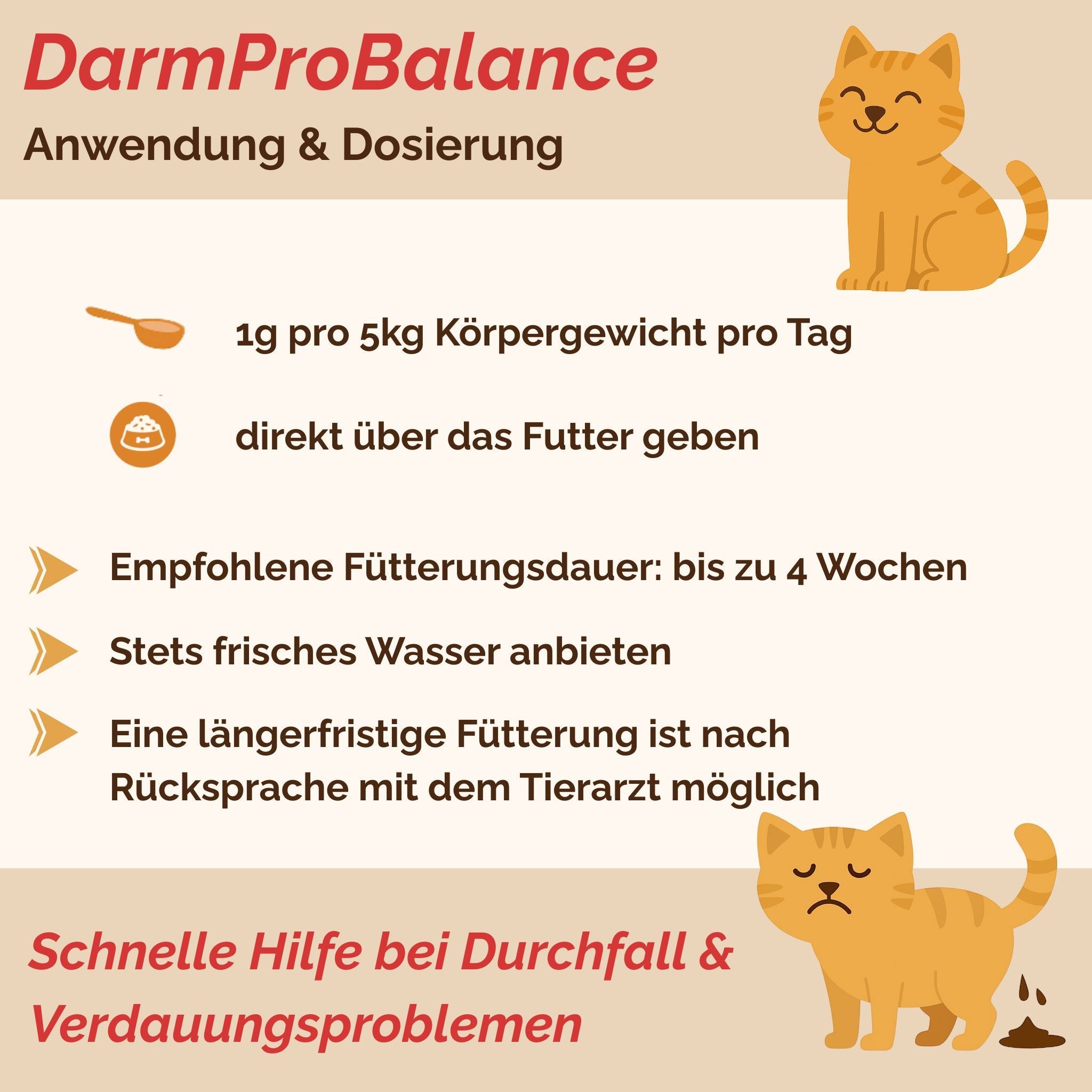 Darmpulver Katze - Durchfall und  Erbrechen Katze -Darmflora Katze aufbauen - TierVita