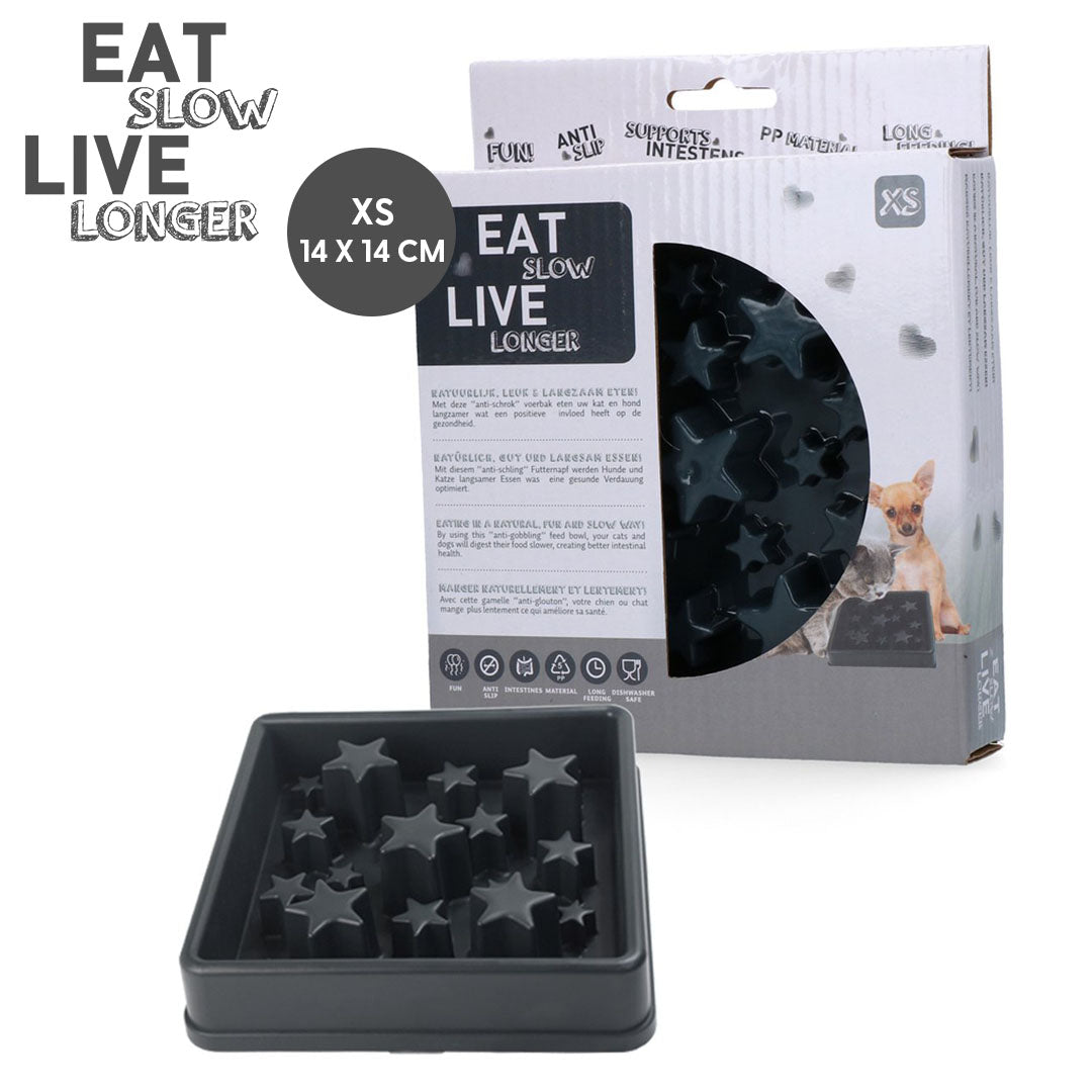 Eat Slow Live Longer Star Grau XS