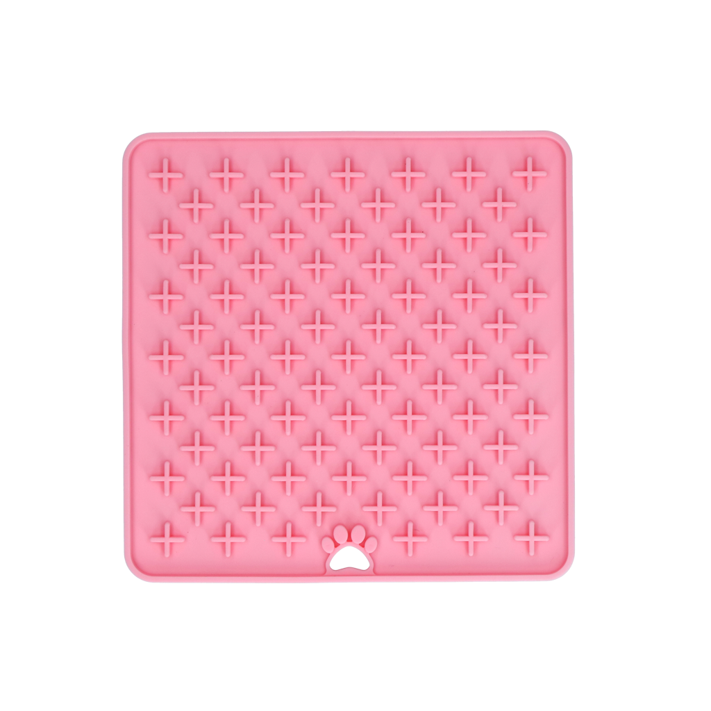 Eat Slow Live Longer Lick Mat Cross Rosa