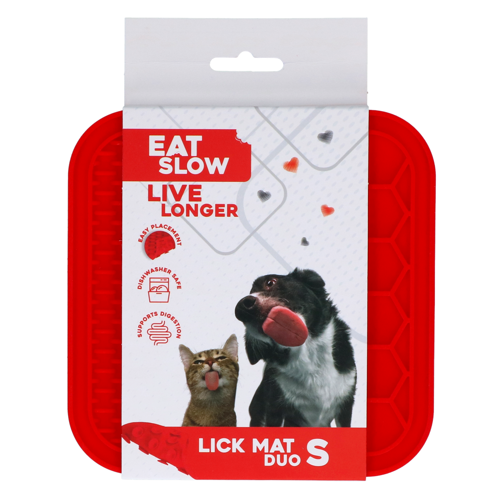 Eat Slow Live Longer Lick Mat Duo S Rot