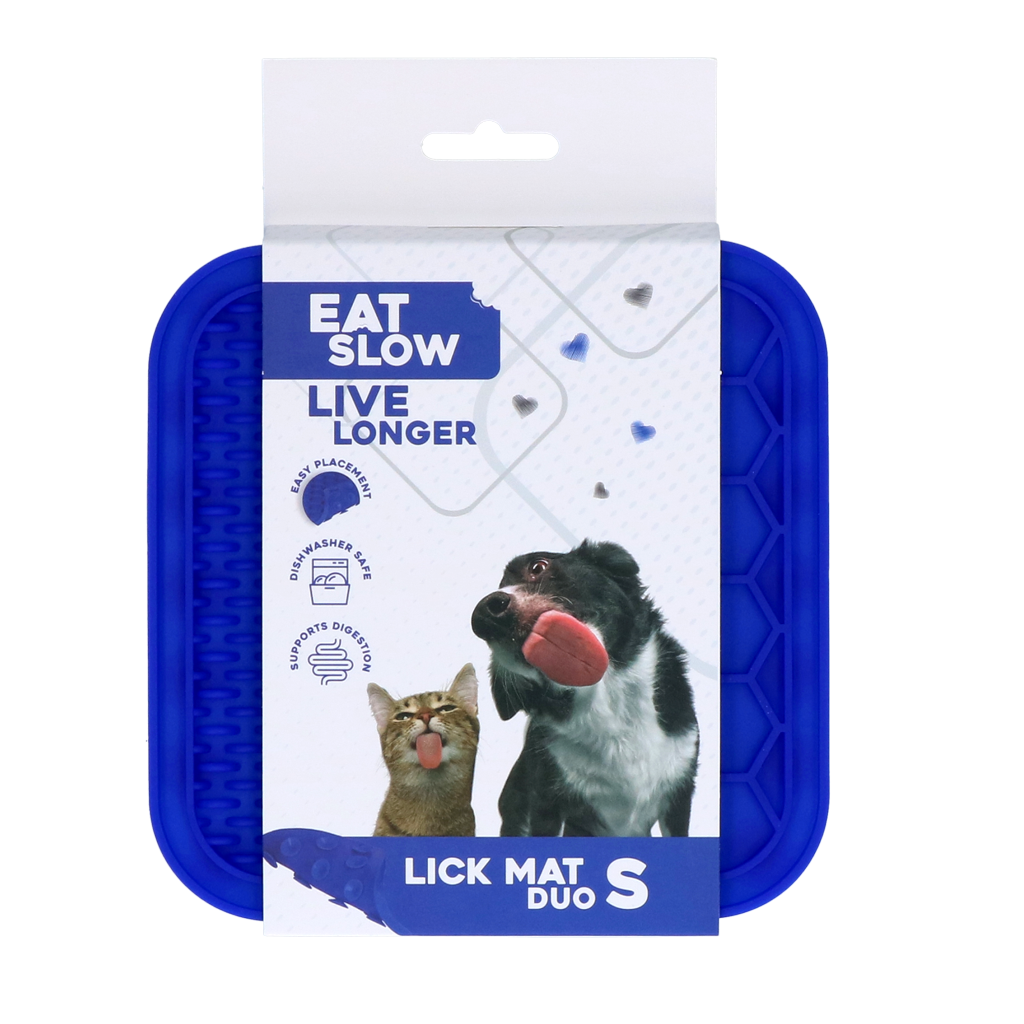 Eat Slow Live Longer Lick Mat Duo S Blau