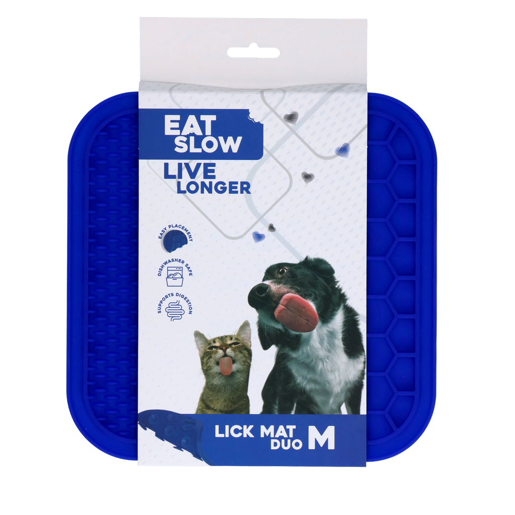 Eat Slow Live Longer Lick Mat Duo M Blau