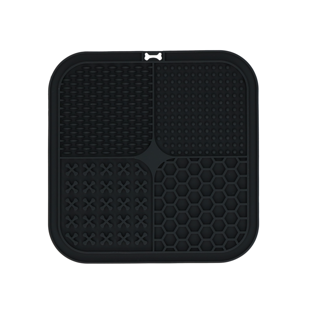 Eat Slow Live Longer Lick Mat Quad Grau