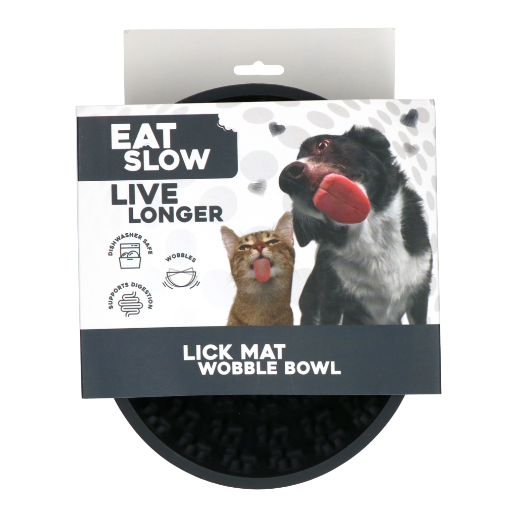 Eat Slow Live Longer Lick Mat Wobble Bowl Grau