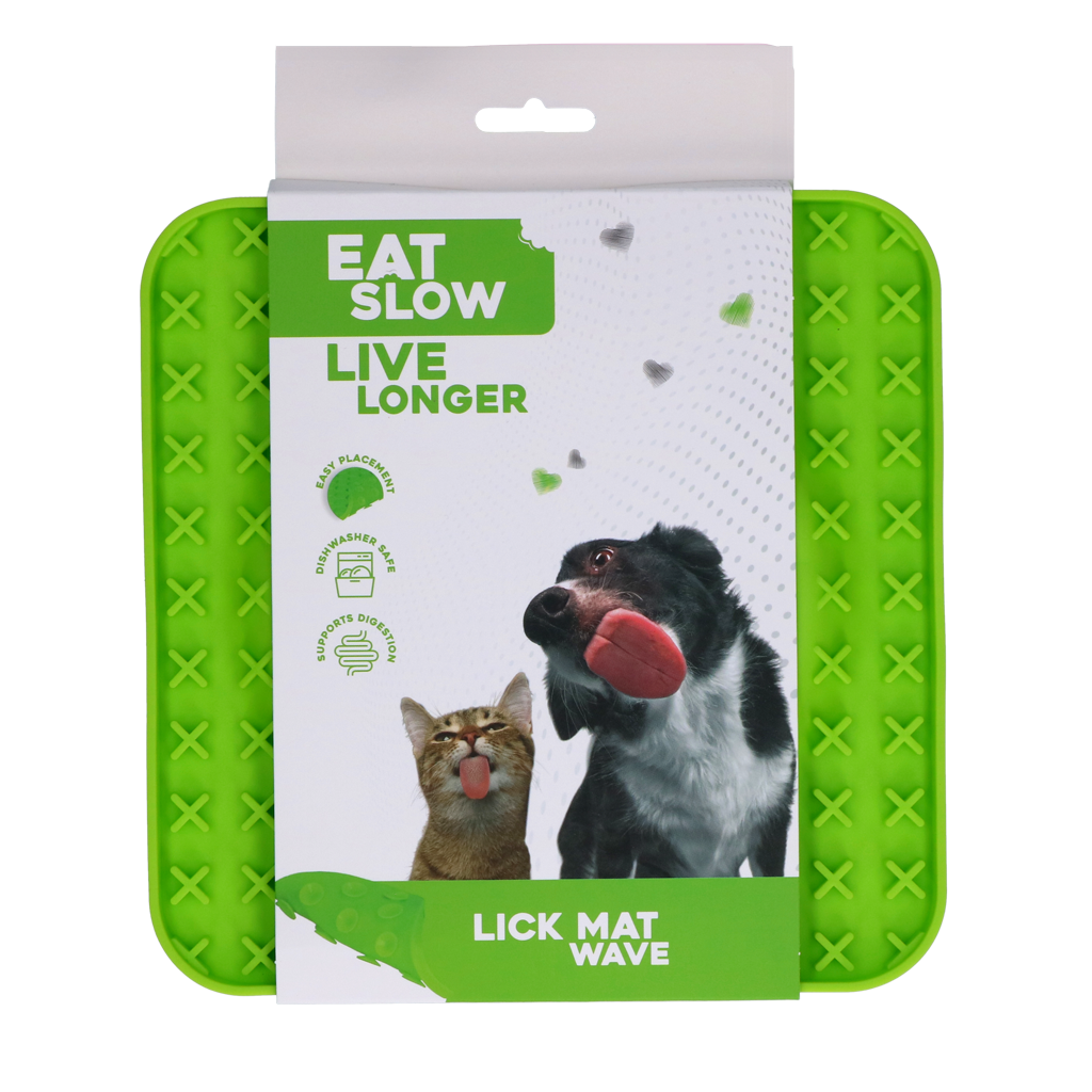 Eat Slow Live Longer Lick Mat Wave Grün