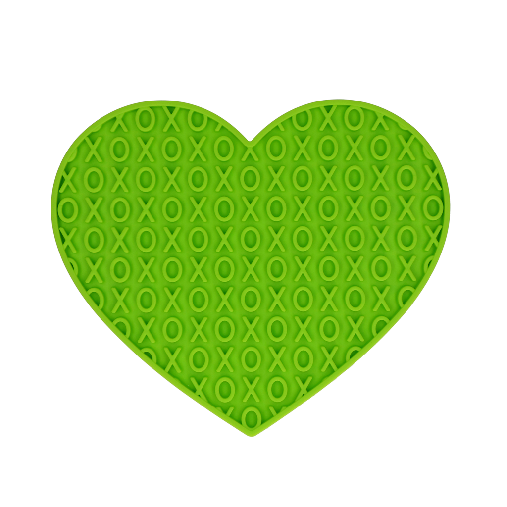 Eat Slow Live Longer Lick Mat Lovely Heart Grün