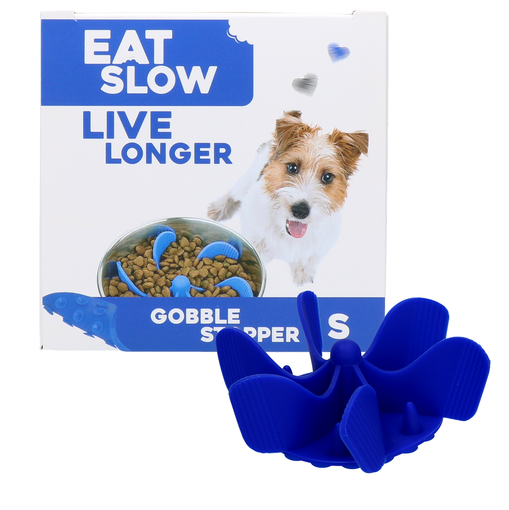 Anti-Schling Napf Einsatz Gobble Stopper Blau S – Eat Slow Live Longer