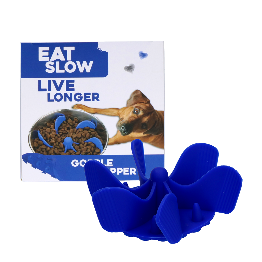 Eat Slow Live Longer Gobble Stopper Blau M