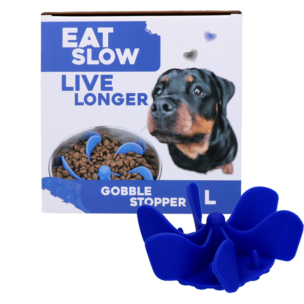 Eat Slow Live Longer Gobble Stopper Blau L