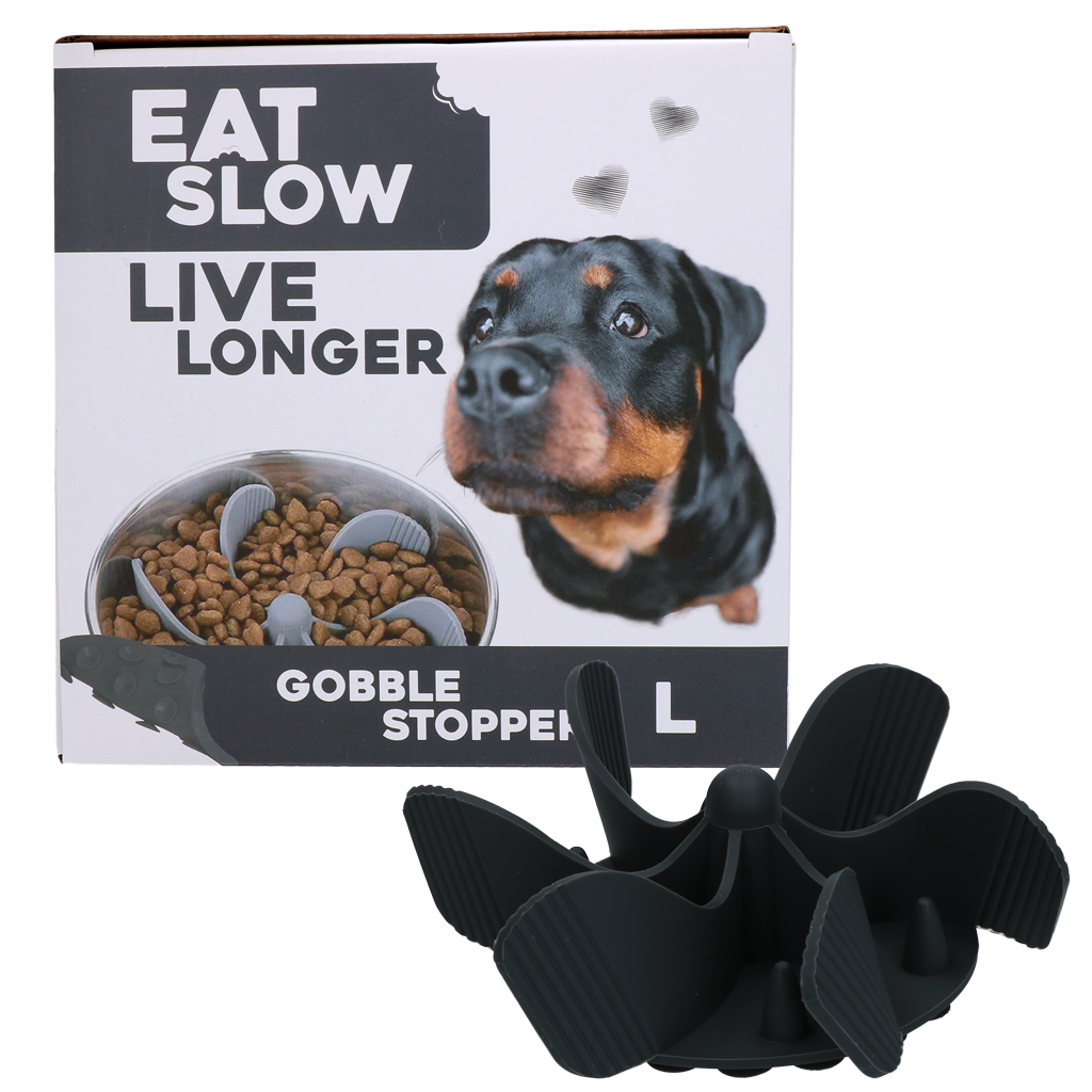 Eat Slow Live Longer Gobble Stopper Grau L