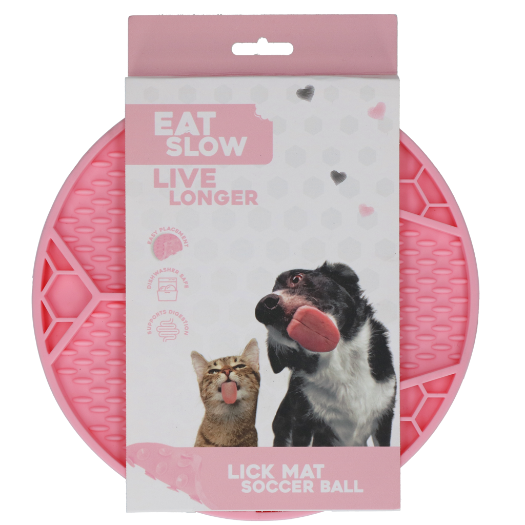 Eat Slow Live Longer Lick Mat Soccer Ball Rosa
