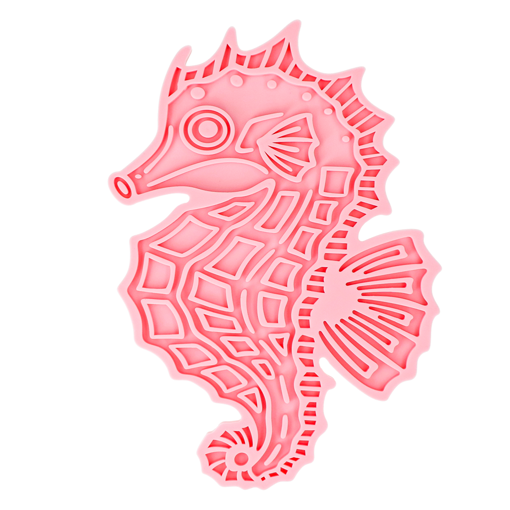 Eat Slow Live Longer Lick Mat Seahorse Rosa