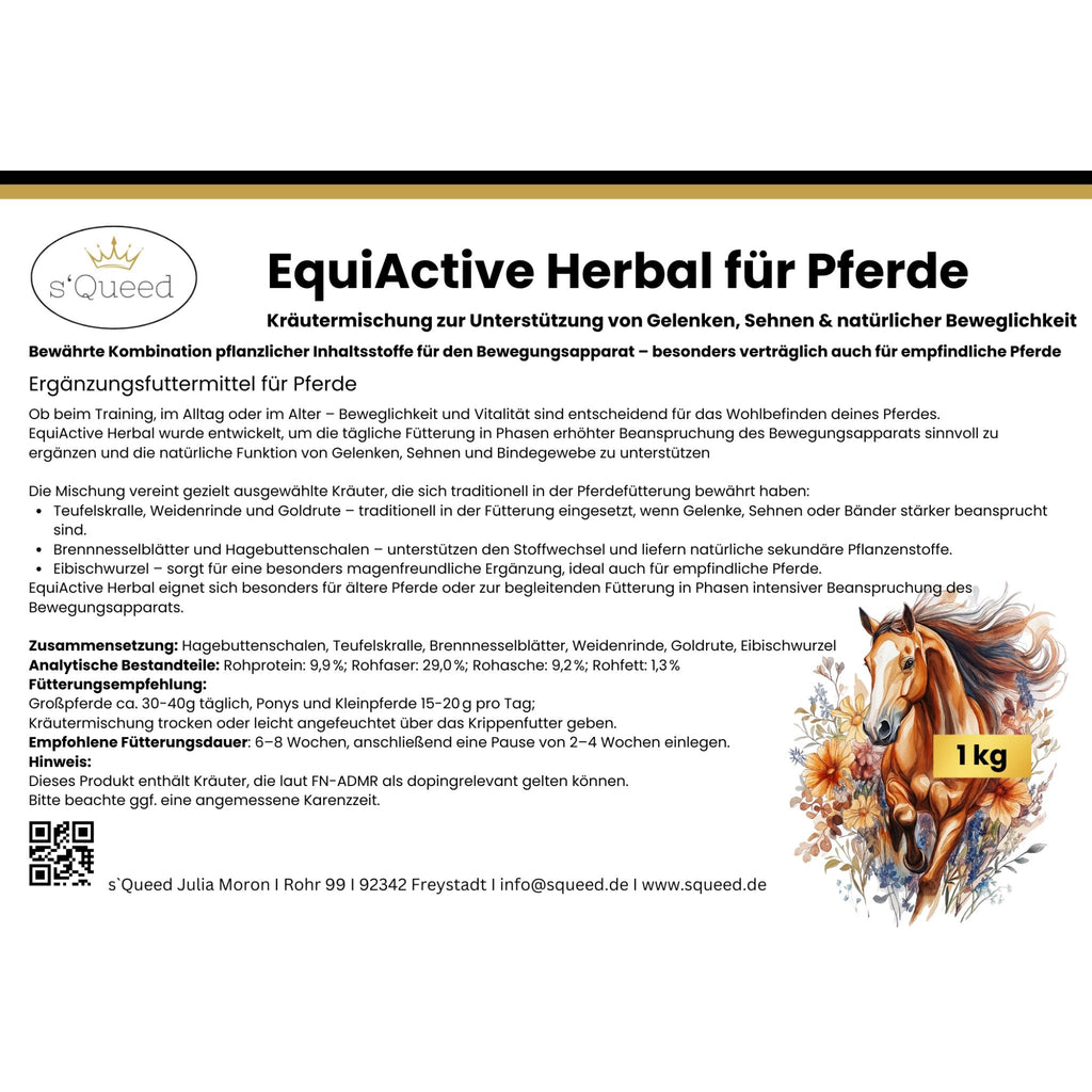 EquiActive Herbal 1kg – Kräutermischung zur Unterstützung von Beweglichkeit & Vitalität beim Pferd - TierVita