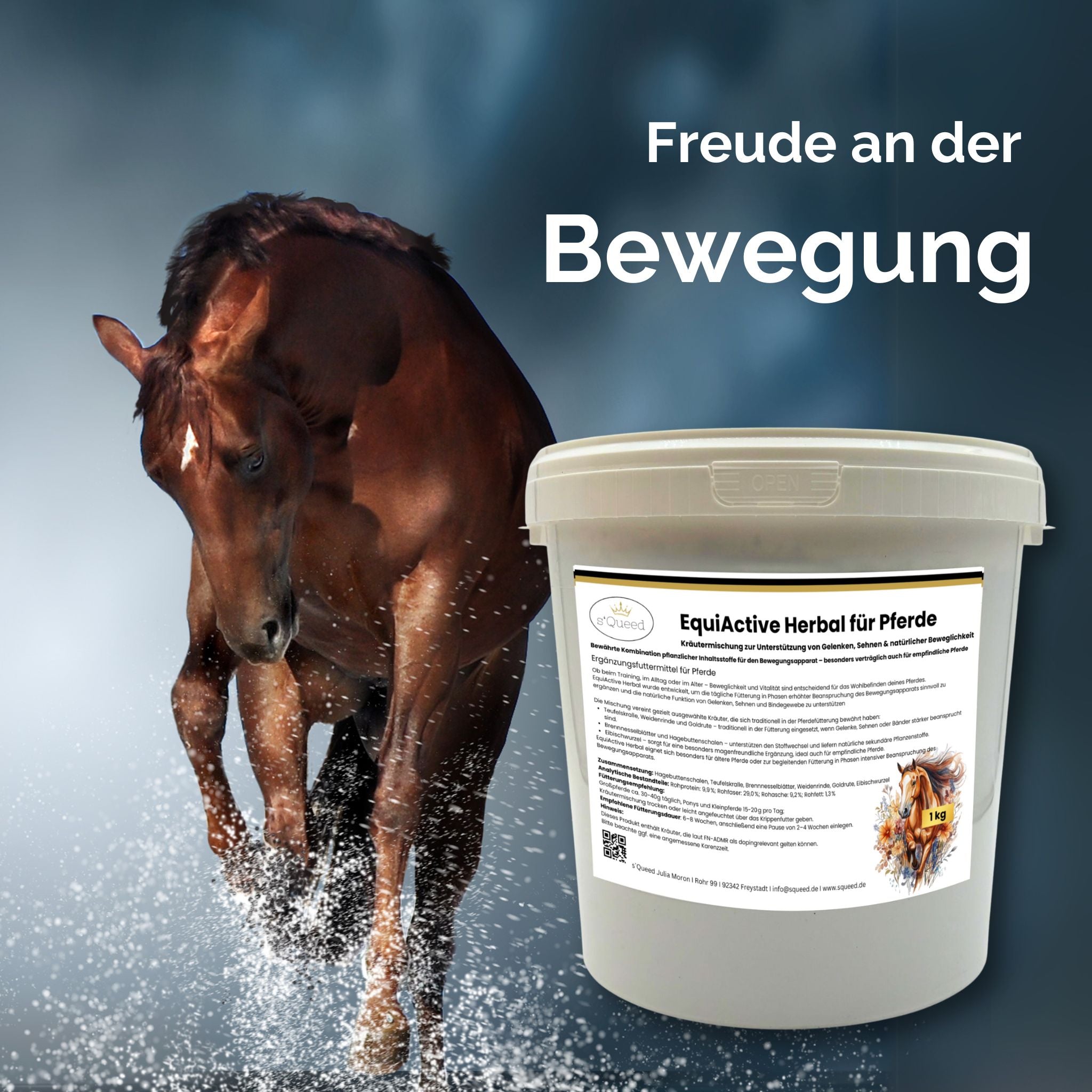 Kräutermischung EquiActive Herbal 1kg für Pferde – Beweglichkeit & Gelenke