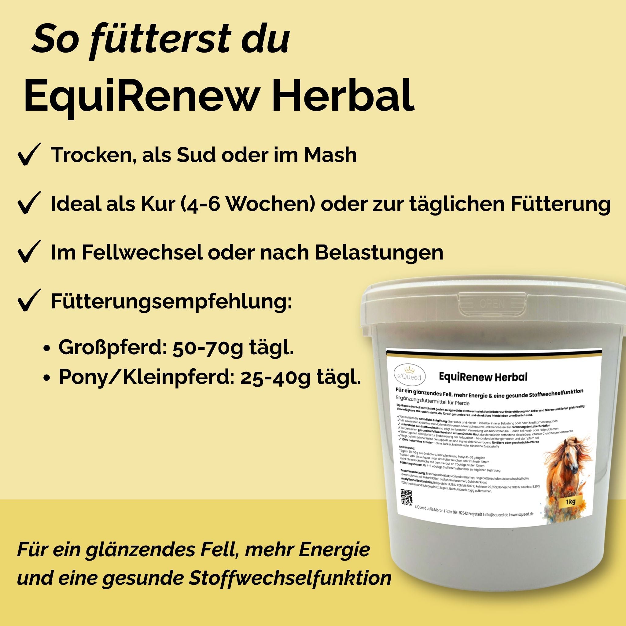 EquiActive Herbal 1kg – Kräutermischung zur Unterstützung von Beweglichkeit & Vitalität beim Pferd - TierVita