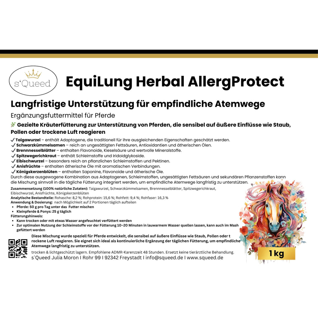 EquiLung Herbal AllergProtect – Hustenkräuter für Pferde zur Langzeitfütterung - TierVita