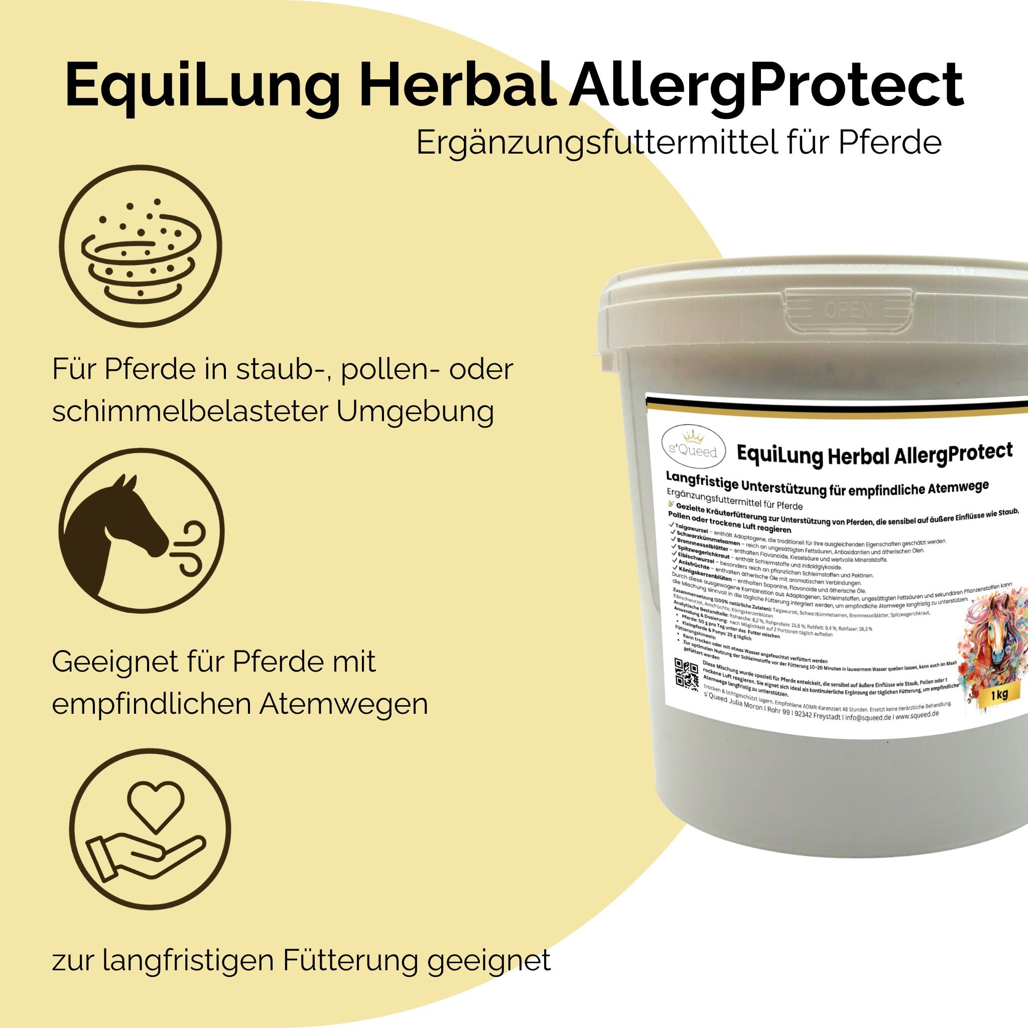 EquiLung Herbal AllergProtect – Hustenkräuter für Pferde zur Langzeitfütterung - TierVita
